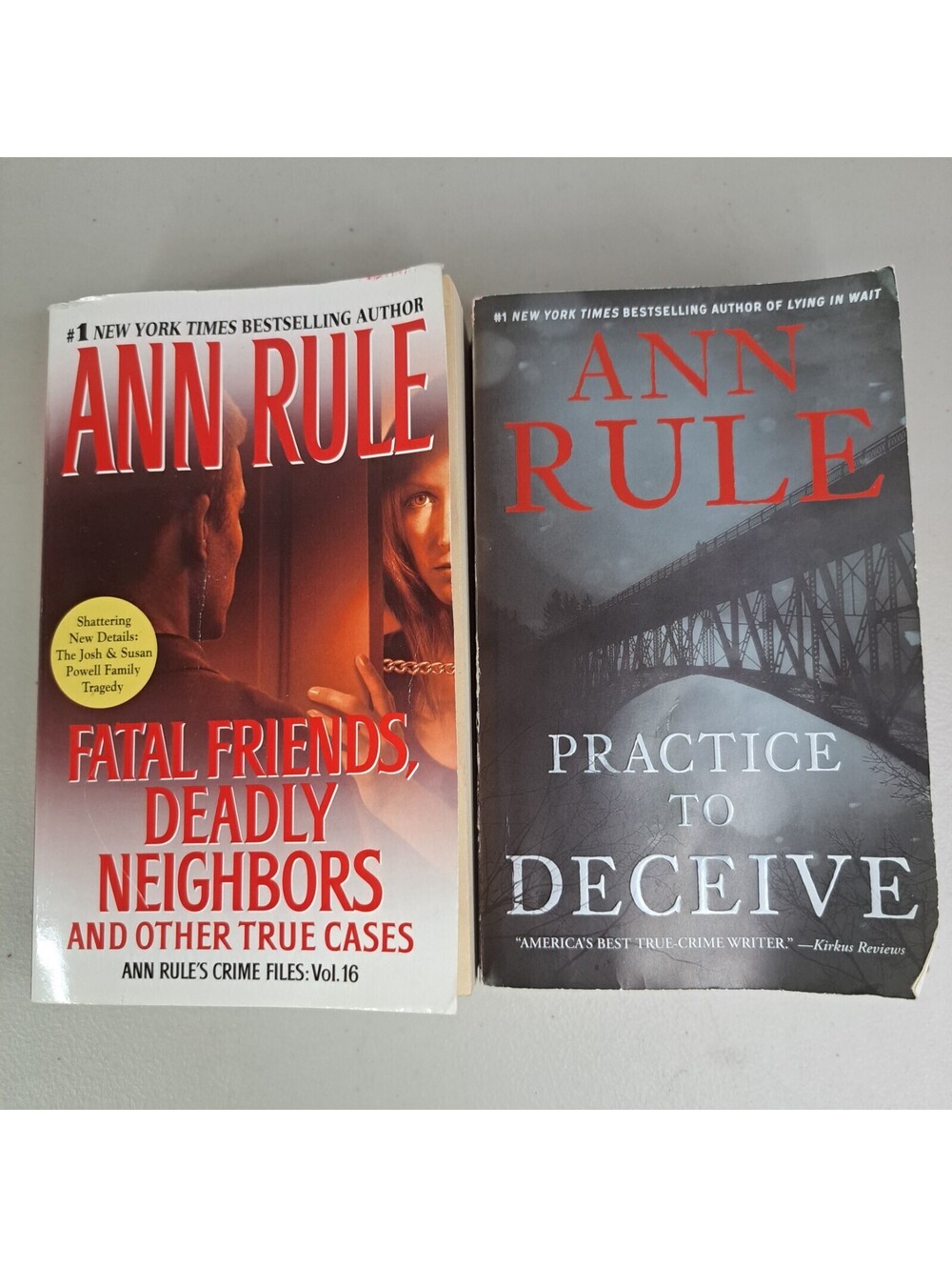 2 Ann Rule True Crime Books Fatal Friends Deadly Neighbors Practice To Deceive